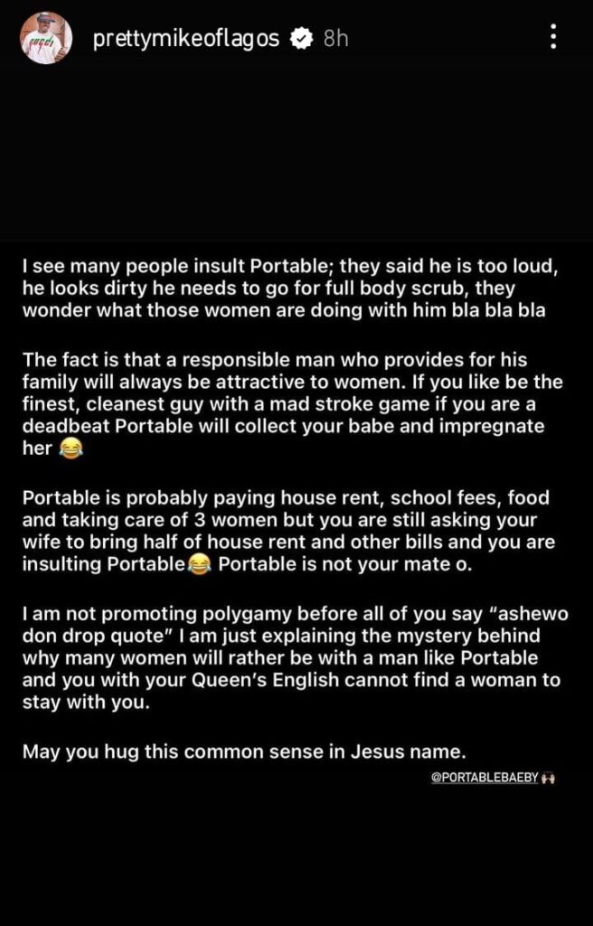 “Dont joke with Portable, he will collect your babe and impregnate her” – Pretty Mike explains why girl like Portable, crowns him ‘Man of the Year'