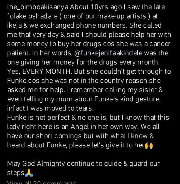 "Please stop cuurrsng Funke Akindele, she is a good person" Bimbo Akisanya spills as she defends actress