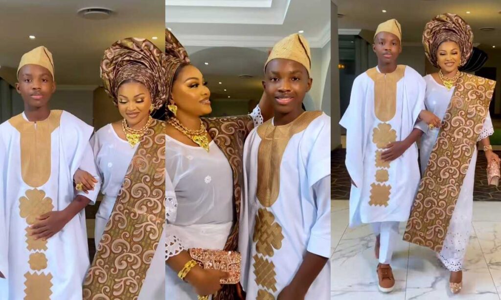 "Mother and son, this boy is still taller despite on heels"- Mercy Aigbe gush as she steps out with her handsome son Olajuwon