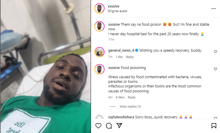 "Dey said na food poiisoniing, who I offend"- Nkechi Blessing’s boyfriend, Xxssive lands in hospital over illness (Video)