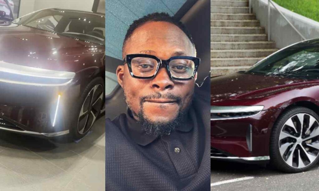 "Ha, This One Maaad Gan Ni ooooo"– Congratulations Pour In As Jigan Babaoja Acquired A Brand New Lucid Air Car Worth Over 300million Naira (Video)