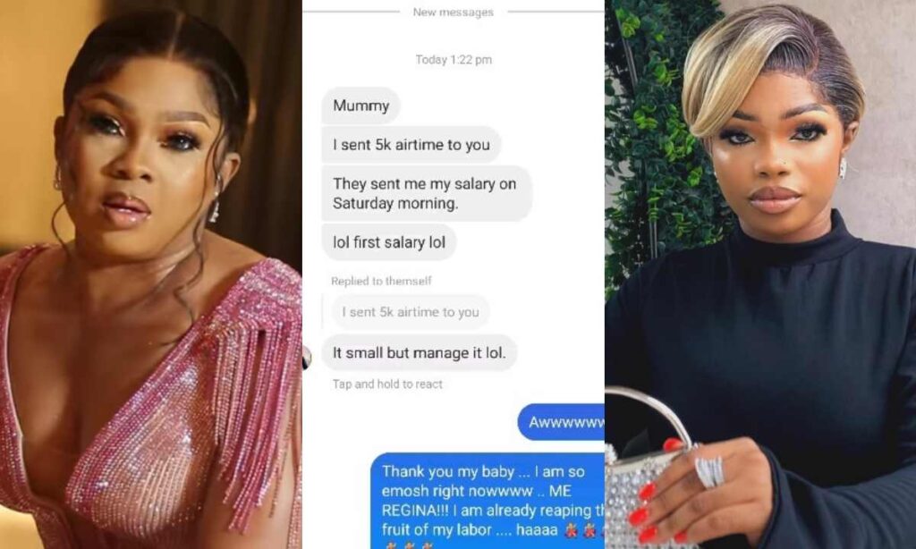 "I'm Already Eating The Fruit Of My Labour"– Actress Regina Chukwu Excited As Her Daughter Sent Her Huge Money From Her First Salary (Video)