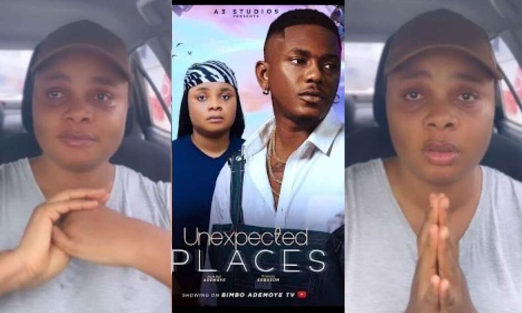 "Which of his mercies can I deny, I am too happy"- Actress Bimbo Ademoye breaks into tears as her movie "Unexpected Places" hits 2.5M views in just 1days (Video)