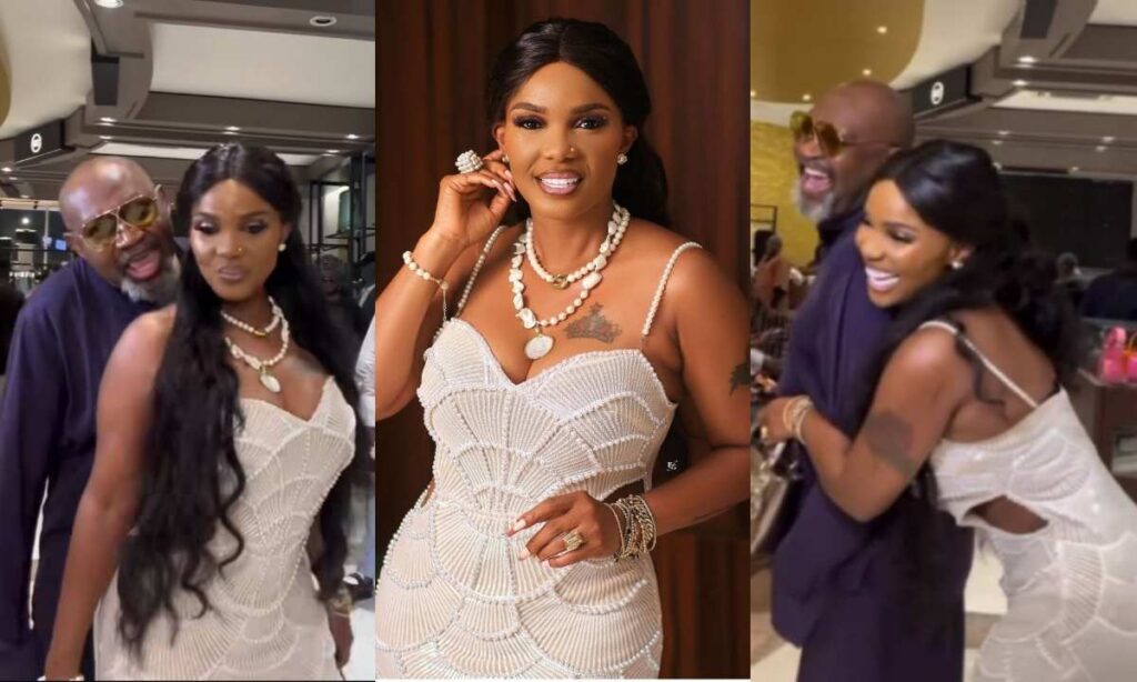 "He makes her look younger"- Loved-up video of Iyabo Ojo and lover Paulo launch party (Watch)