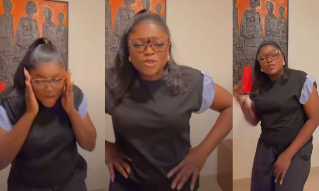 “Always a happy woman” – Funke Akindele sings Asake Fuji song word for word, shows off dance moves (Video)