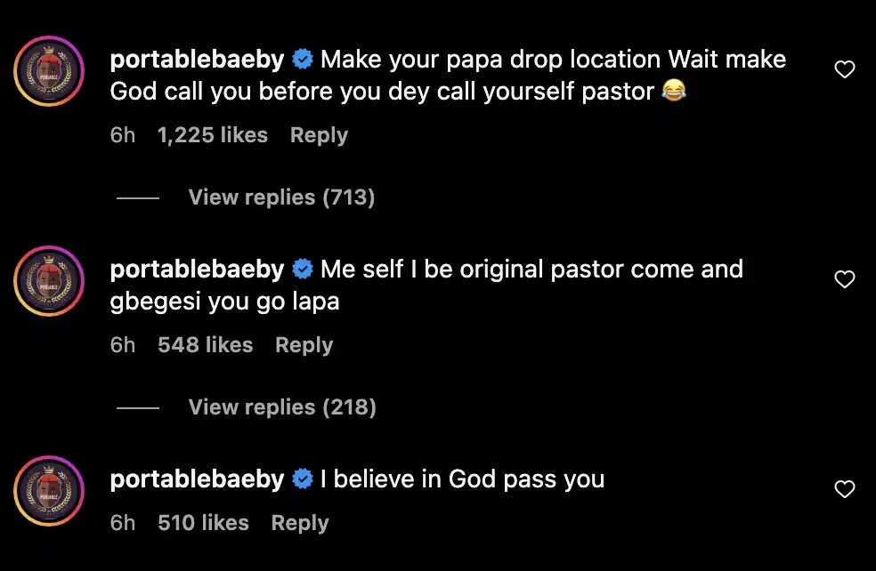 "Make your papa drop location, if I no go beeaat you too" - Portable dares celestial pastor who cuurrsed him for humiliating a preacher at his bar