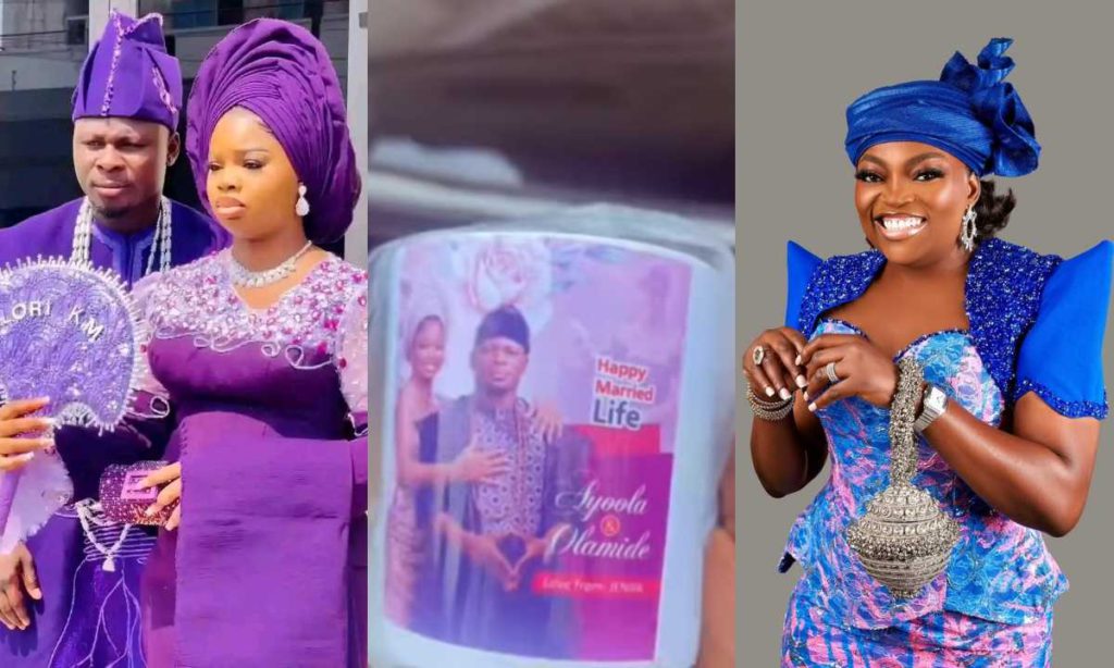 I Feel Love, Lafunky Suprised Me” – Kamo State Appreciate Funke Akindele As She Gave Out Customized Souvenir To Everyone Who Attend His Wedding (Video)