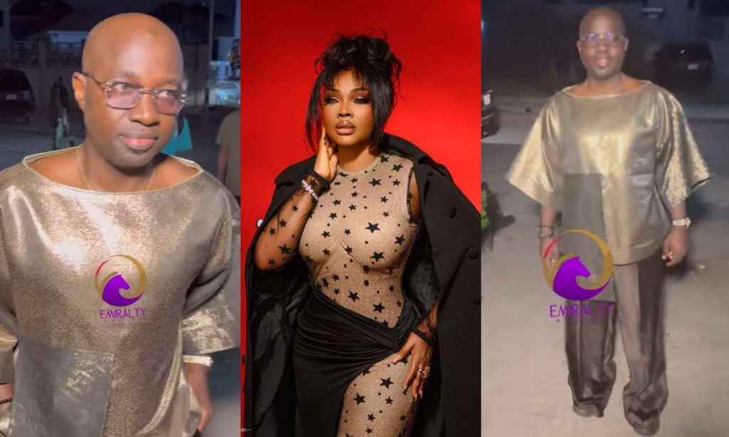 "Iro And Buba Style Re Ooo"– Mercy Aigbe Husband Adeoti Dressing Outfit To Thin Line Movie Premiere Goes Viral Online