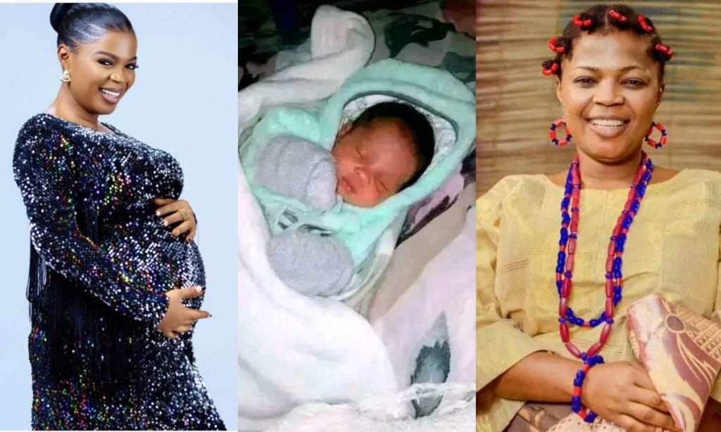 Congratulations to Nollywood actress, Morounmubo Lawal as she welcomes her first child, a baby girl