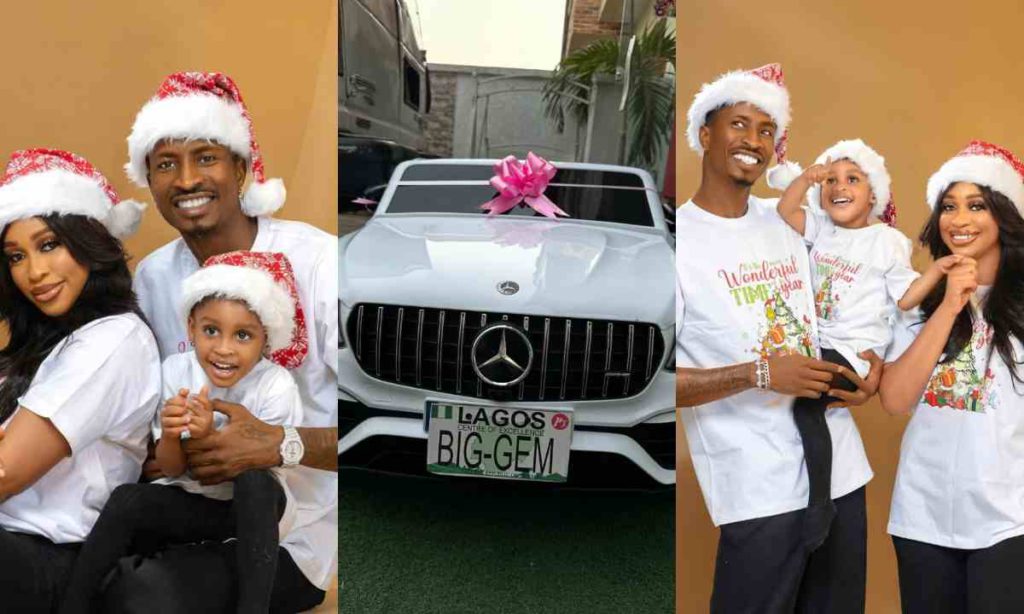 "From Olayinka's To Everyone" – Yetunde Barnabas Celebrates Xmas With Her Husband And Daughter With A Special Gift