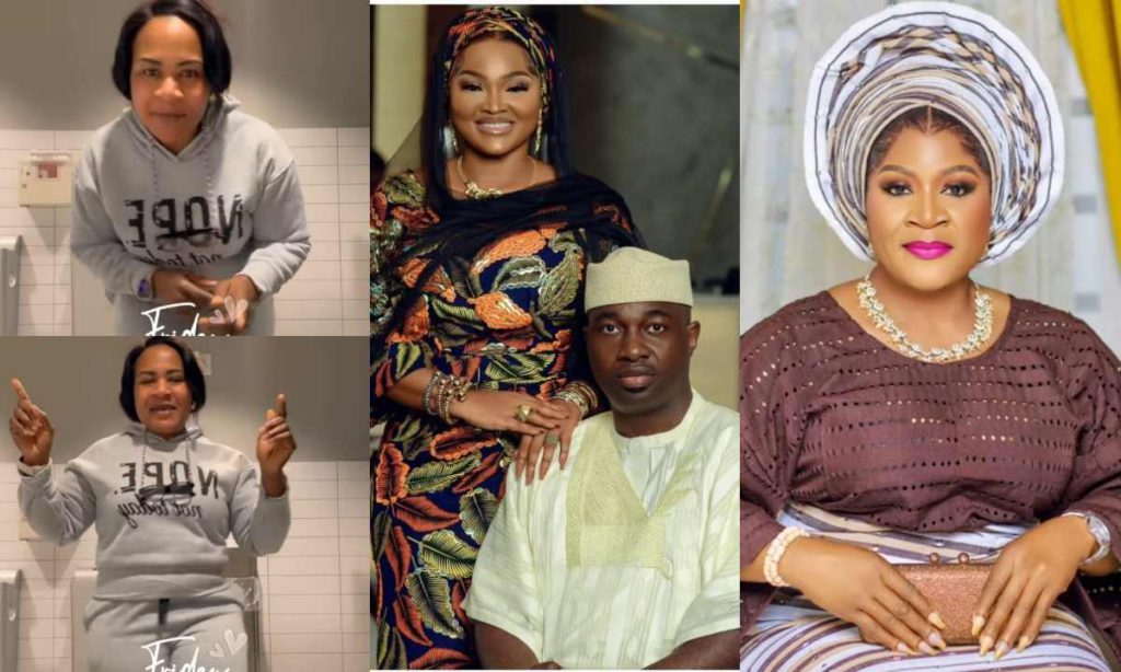 “Na You Be The real owner” – Fans Hail Mercy Aigbe Husband First Wife, Funsho Adeoti As She Shows Off Her Thanksgiving Dance Moves